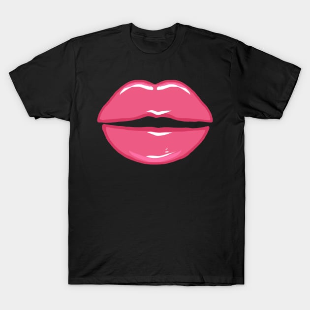 Full lips girlie lips kissing mouth red mouth lip T-Shirt by KK-Royal